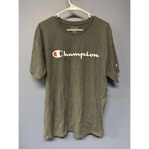 Champion Authentic Athleticwear Gray Script Logo T-Shirt Men’s Large - Picture 1 of 6
